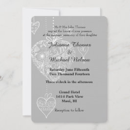 Invitation Élégant Mariage de coeur