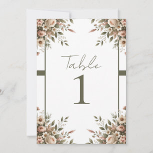 Invitation Élégant mariage de coin floral vert olive et blanc