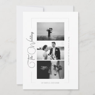Invitation Élégant Mariage de collection photo noir et blanc