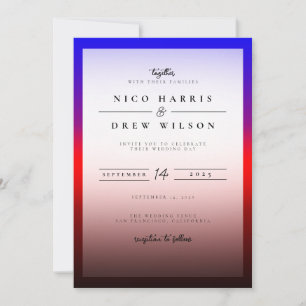 Invitation Élégant Mariage de fierté polyamoire