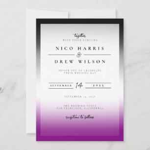 Invitation Élégant Mariage de fierté sexuelle
