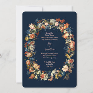 Invitation Élégant Mariage de fleurs de rococo baroque