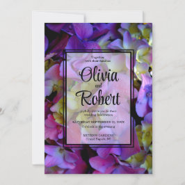 Invitation Élégant Mariage de fleurs Magenta Purple Hydrangea