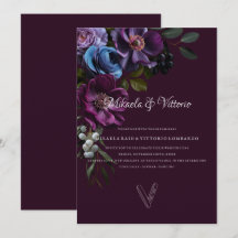 Élégant Mariage de fleurs sombres gothiques