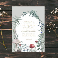 Élégant Mariage de fougère de champignons des bois