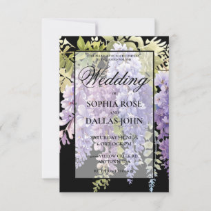 Invitation Élégant mariage de glycine couleur violet doux