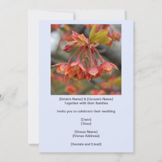 Invitation Élégant Mariage de grappes de fleurs d'érable roug