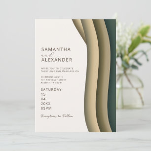 Invitation Élégant Mariage de Jardin Décontracté Ombre Retro