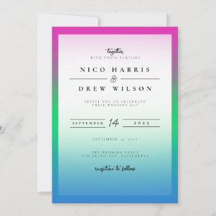 Invitation Élégant Mariage de la fierté polysexuelle