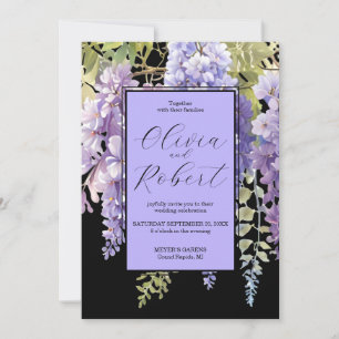 Invitation Élégant mariage de la glycine de l'aquarelle magen