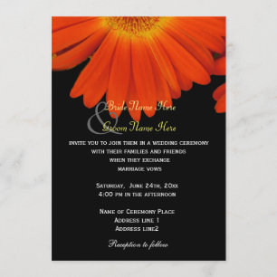 Invitation Élégant mariage de la marguerite gerbera