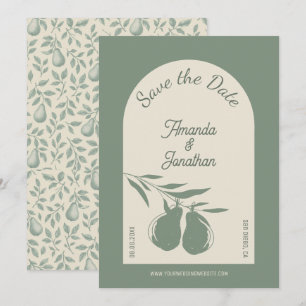 Invitation Élégant mariage de la poire verte Enregistrer la d