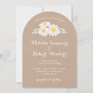 Invitation Élégant Mariage de marguerites blanches florales