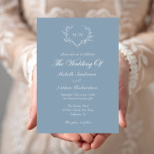 Élégant Mariage de Monogramme bleu Dusty