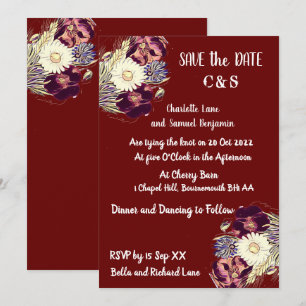 Invitation Élégant Mariage de Monogramme Floral Rustique Bour