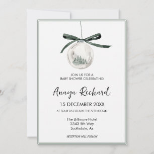 Invitation Élégant Mariage de Noël d'hiver
