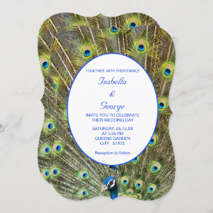 Invitation Élégant Mariage de Peacock