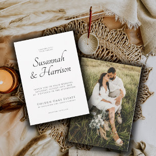 Invitation Élégant Mariage de photos de script