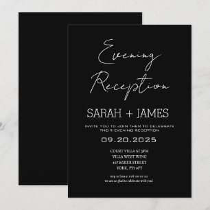 Invitation Elégant Mariage de réception classique en soirée n