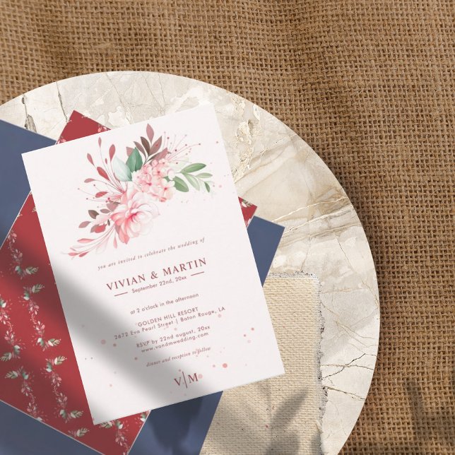 Invitation Élégant Mariage de rêve rose Sakura sans faute (Créateur téléchargé)