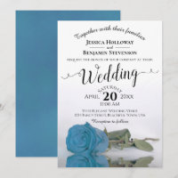 Élégant Mariage de Rose bleu turquoise à longue ti