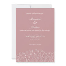 Élégant Mariage de script de Fleur sauvage Blush