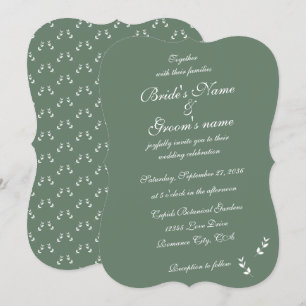 Invitation Élégant Mariage de script en vert d'olive Sage for