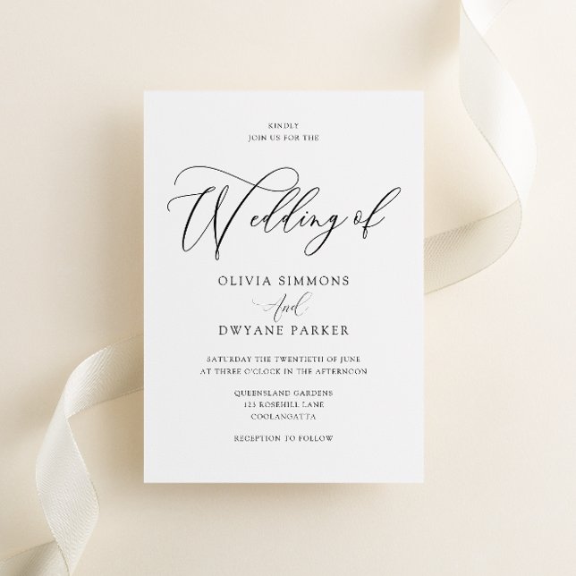 Invitation Élégant Mariage de script moderne intemporel (Créateur téléchargé)