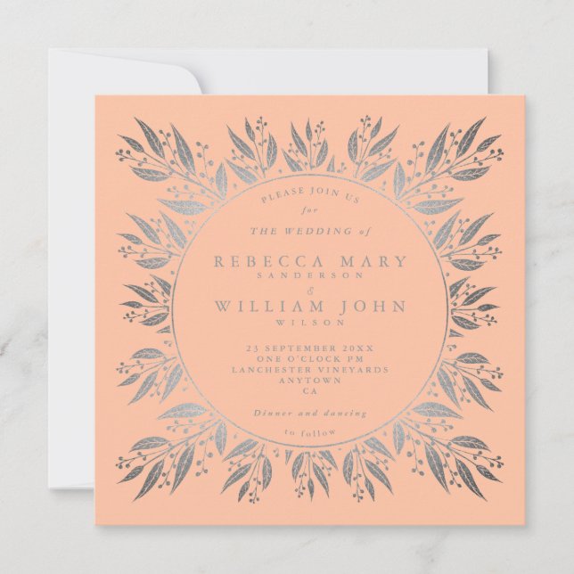 Invitation Élégant Mariage de style botanique italien (Devant)