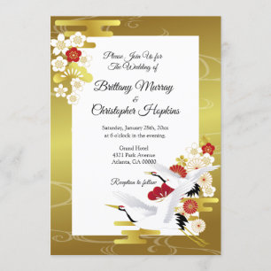 Invitation Élégant Mariage de style japonais