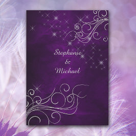 Invitation Élégant Mariage de toron argenté violet