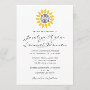 Invitation Élégant Mariage de tournesol