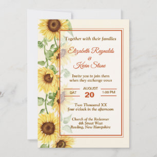 Invitation Élégant Mariage de tournesol