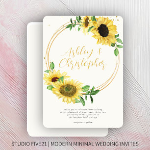 Invitation Élégant Mariage de tournesol rustique