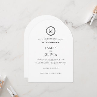Invitation Élégant Mariage de typographie de monogramme
