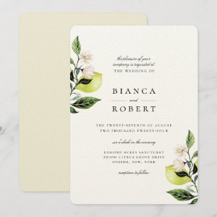 Invitation Élégant Mariage des citrons botaniques