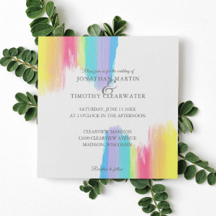 Invitation Élégant mariage d'été avec peinture à l'aquarelle 