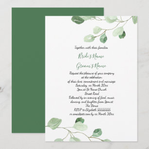 Invitation élégant mariage d'eucalyptus aquarelle