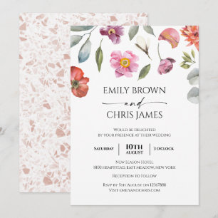 Invitation Élégant Mariage d'Eucalyptus Floral