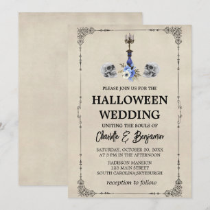 Invitation Élégant Mariage d'Halloween Vintage