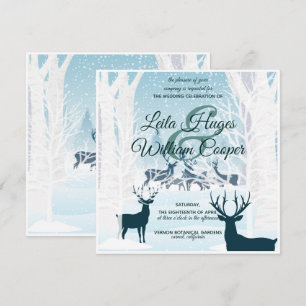 Invitation Elégant Mariage d'hiver turquoise bleu clair