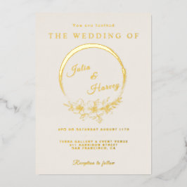 Invitation Elegant Mariage d'ivoire d'or
