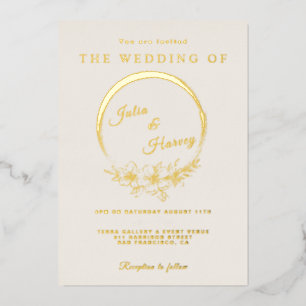 Invitation Elegant Mariage d'ivoire d'or