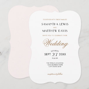 Invitation Élégant Mariage élégant chic noir rose