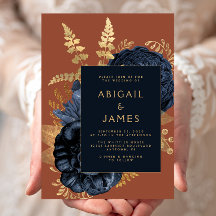 Élégant Mariage en or rouille bleu marine
