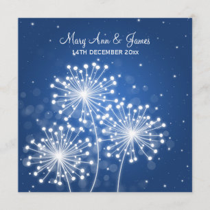 Invitation Elégant Mariage Été Étincelle Sapphire Bleu