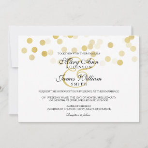 Invitation Elégant Mariage Faux Gold Foil Parties scintillant