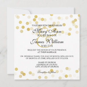 Invitation Elégant Mariage Faux Gold Foil Parties scintillant