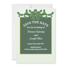 Élégant Mariage Feuille Vert Enregistrer La Date
