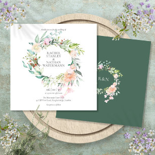 Invitation Élégant mariage floral à l'aquarelle verdure